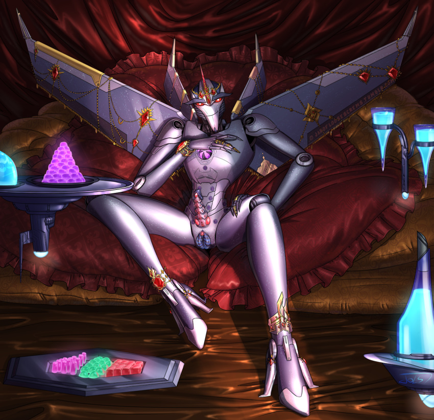Rule 34 – 1boy 1maleherm cuntboy cuntboy sans balls cushion food heels jewelry looking at viewer male male only maleherm red eyes robot sitting starscream transformers transformers prime vulva | 12451668