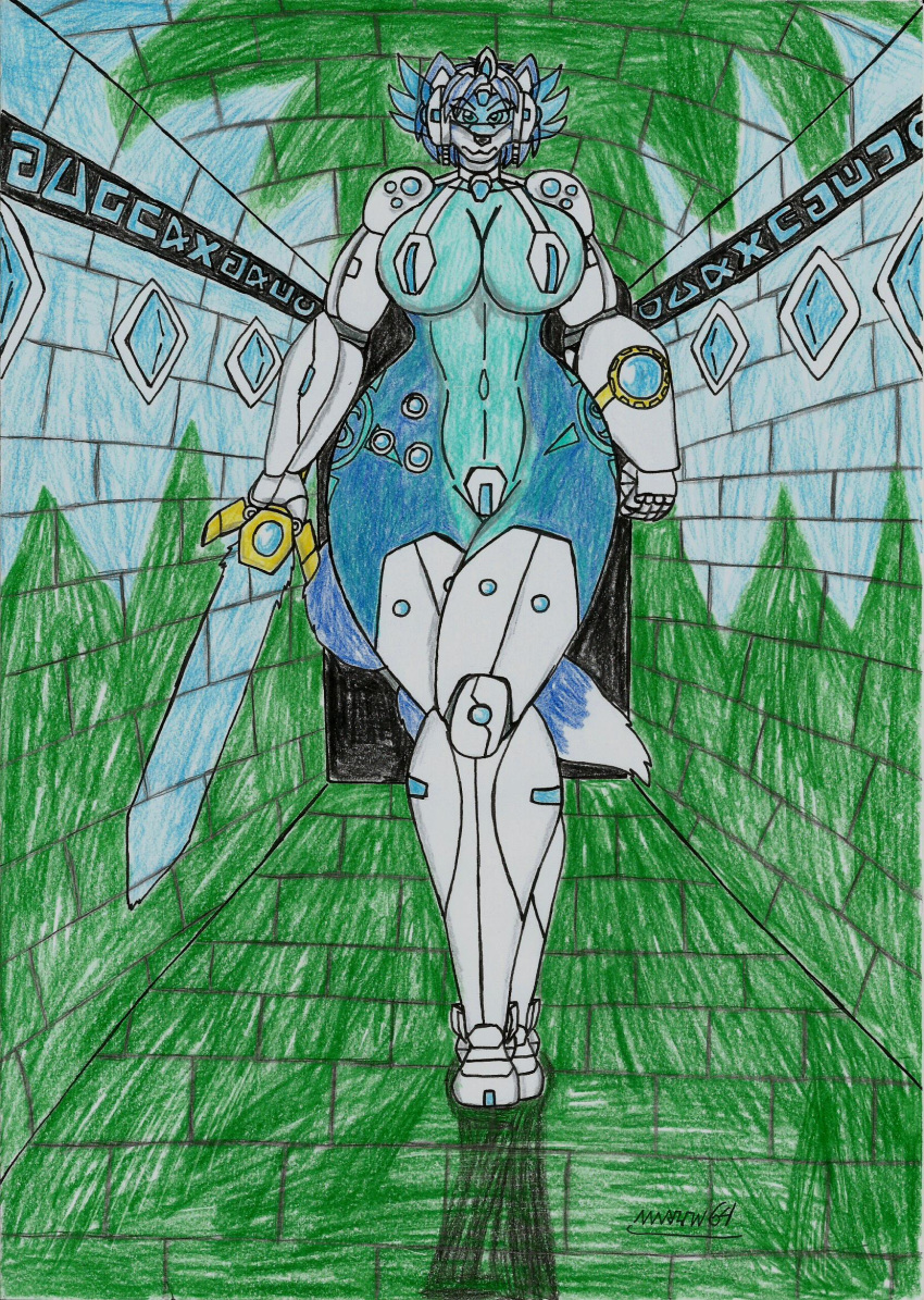 Rule 34 – anthro armor boots armored arm armored boots big breasts big hips bikini armor blue body blue eyes blue fur blue hair bodysuit cyberknight krystal dungeon energy sword energy weapon female knight helmet krystal (star fox) marlon64 power armor sci-fi short hair female solo female star fox tattoo on thighs technology traditional drawing (artwork) transparent clothing walking in on white fur | 12674726