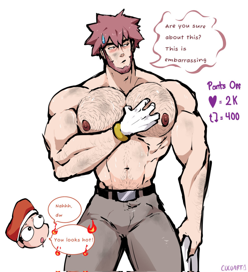 Rule 34 – 2boys blush byron (pokemon) coco arts30 dialogue dirty drooling hairy chest human human only looking away lucas (pokemon) male only nintendo no visible genitalia pokemon pokemon dppt shirtless shirtless male speech bubble sweatdrop twitter strip game (meme) | 12513743