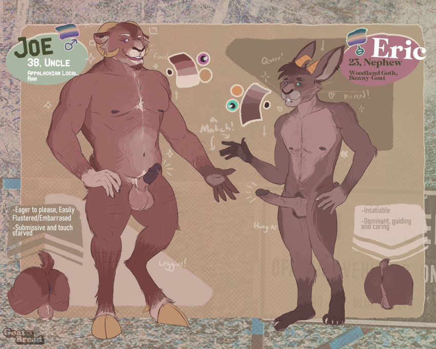 Rule 34 – 2023 age difference anthro ass balls body hair bovid boxedbread caprine chest hair duo ear piercing erection eyebrow piercing facial hair facial piercing frenum piercing genital piercing genitals goat goatee hairy balls hand on hip happy trail hi res hooves hybrid incest (lore) lagomorph leporid looking at viewer male mammal navel nephew (lore) nipples nude penis penis piercing piercing pubes rabbit sheep smile smiling at viewer standing text uncle (lore) uncle and nephew (lore) vein veiny penis | 12607729