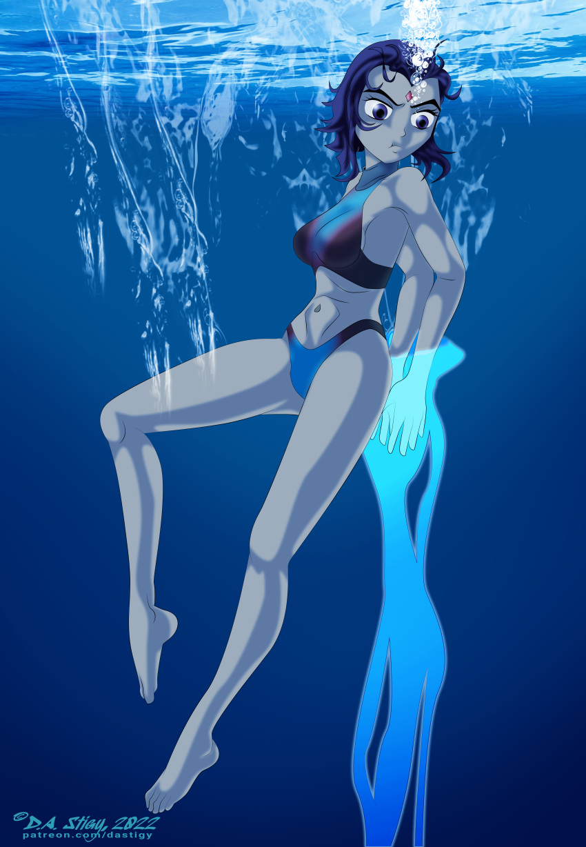 Rule 34 – 1girls dastigy dc comics female female only female solo raven (dc) short hair solo solo female solo only swimwear teen titans underwater underwater peril | 12654816