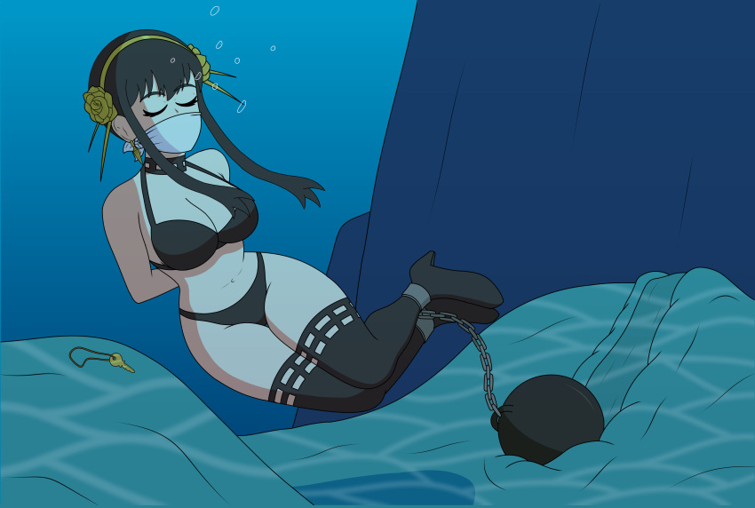 Rule 34 – 1girls aladdin asphyxiation ball and chain big breasts bikini black bikini black swimsuit bondage boots breasts choker cleavage cloth gag drowning female gag high heel boots high heels key lymprez movie reference navel parody peril restrained solo spy x family swimsuit thigh boots thighhighs tied hands unconscious underwater underwater peril underwater peril aladdin water yor forger | 12636831