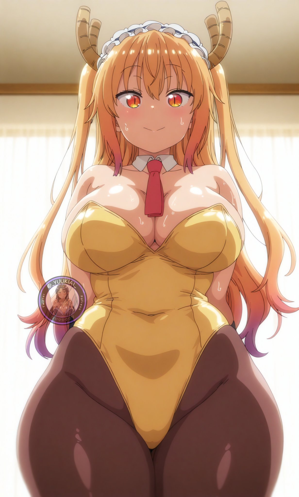 Rule 34 – 1girls ai generated breasts bunnysuit female female only large breasts light-skinned female light skin looking at viewer miss kobayashi’s dragon maid shiny skin thick thighs thighs tohru (dragon maid) wet wide hips yuukiai | 12737006