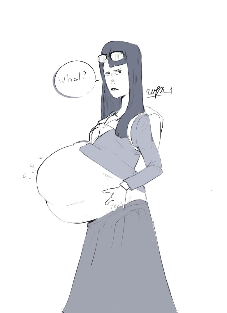 Rule 34 – annoyed backpack big belly black hair bloated bloated belly dialogue glasses on head keep your hands off eizouken sayaka kanamori skinny female skinny girl skirt small breasts unknown artist unknown source | 12768439