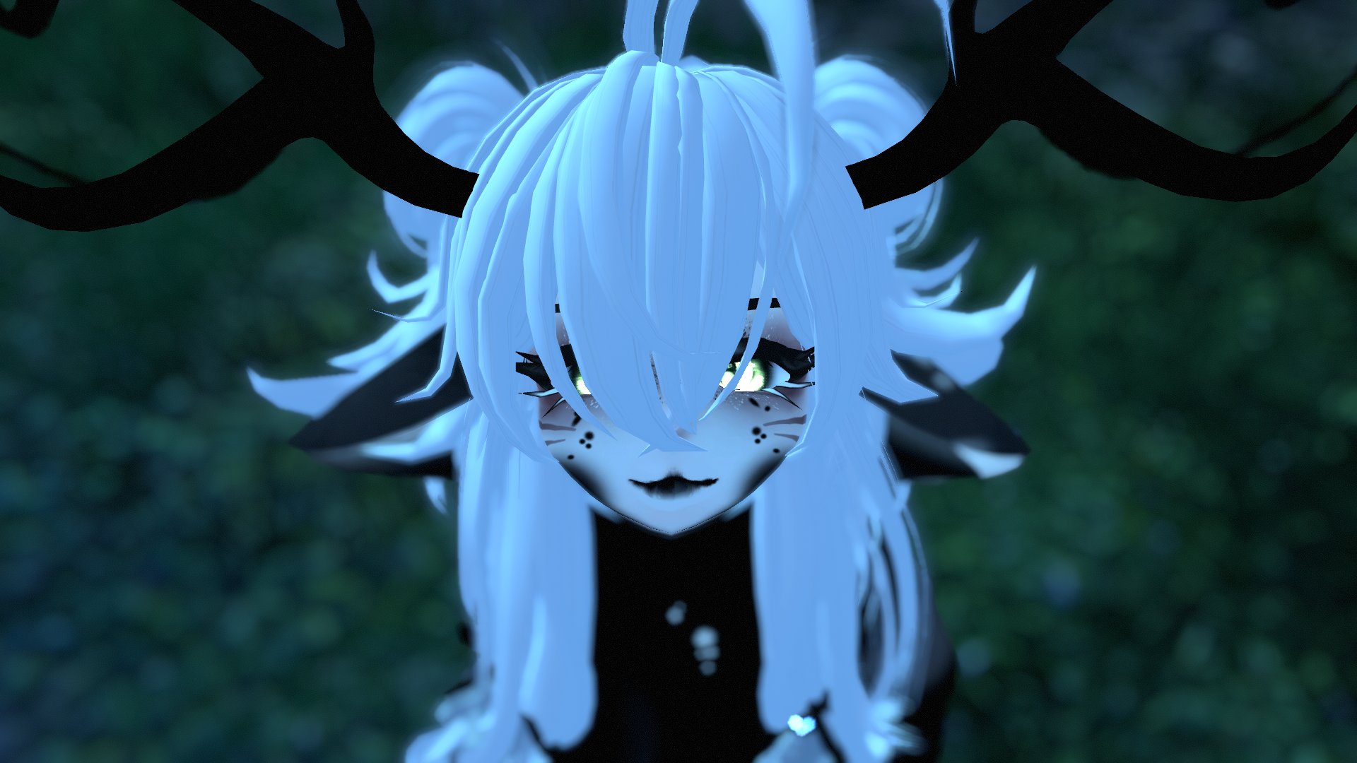 Rule34 – blurred_background blurry_background female female_only long_hair sayamelon solo unity_(engine) vrchat_avatar vrchat_media vrchat_model white_hair