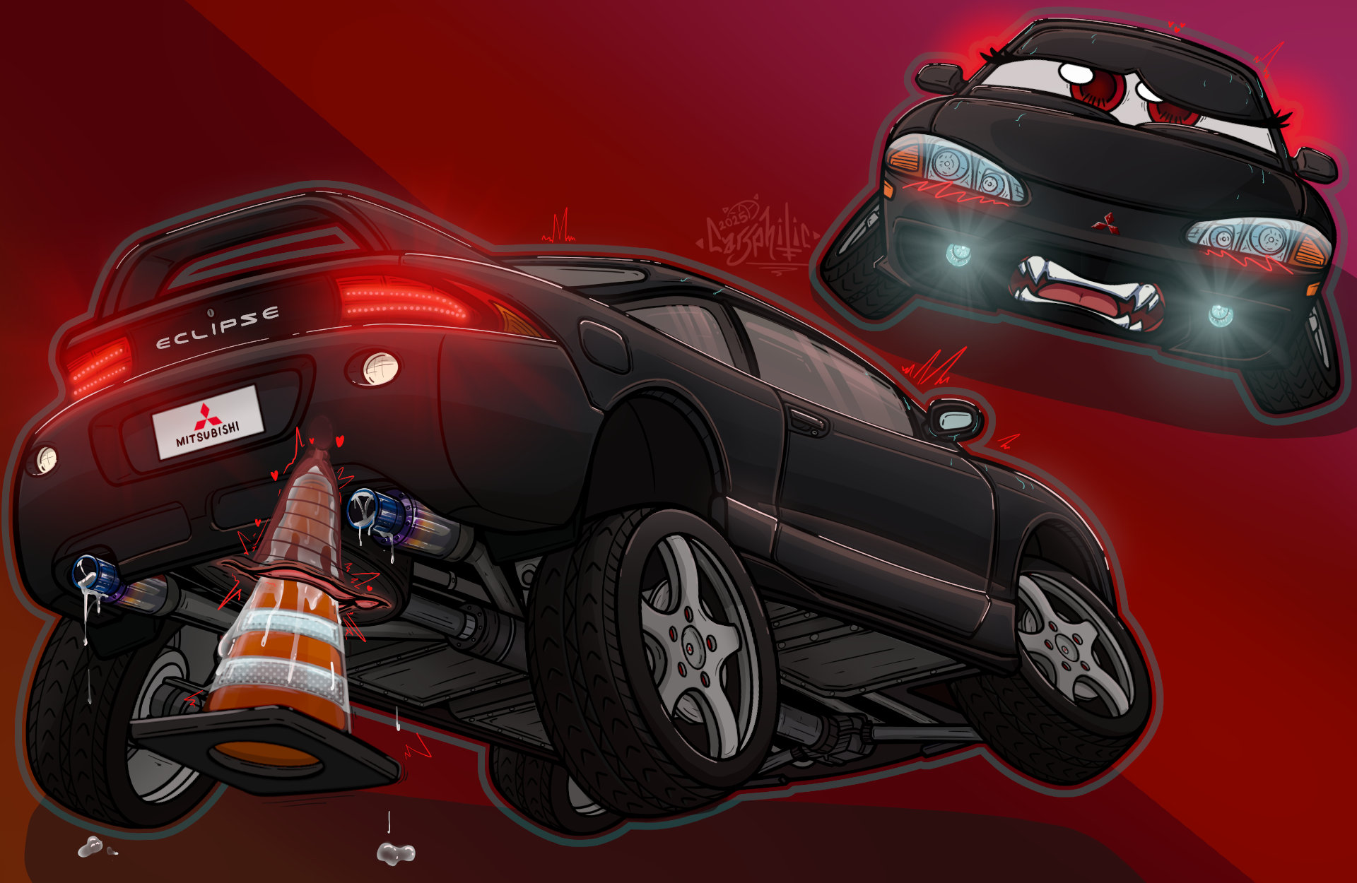 Rule34 – black_body bodily_fluids car carsphilic cum cum_in_pussy cum_inside dildo dildo_in_pussy dildo_insertion dire_car dire_machine dire_vehicle female genital_fluids genitals living_car living_machine living_vehicle looking_at_viewer looking_pleasured low-angle_view machine masturbation mitsubishi_eclipse not_furry open_mouth penetration pussy rear_view red_eyes sex_toy sex_toy_in_pussy sex_toy_insertion tire traffic_cone vaginal_penetration vehicle