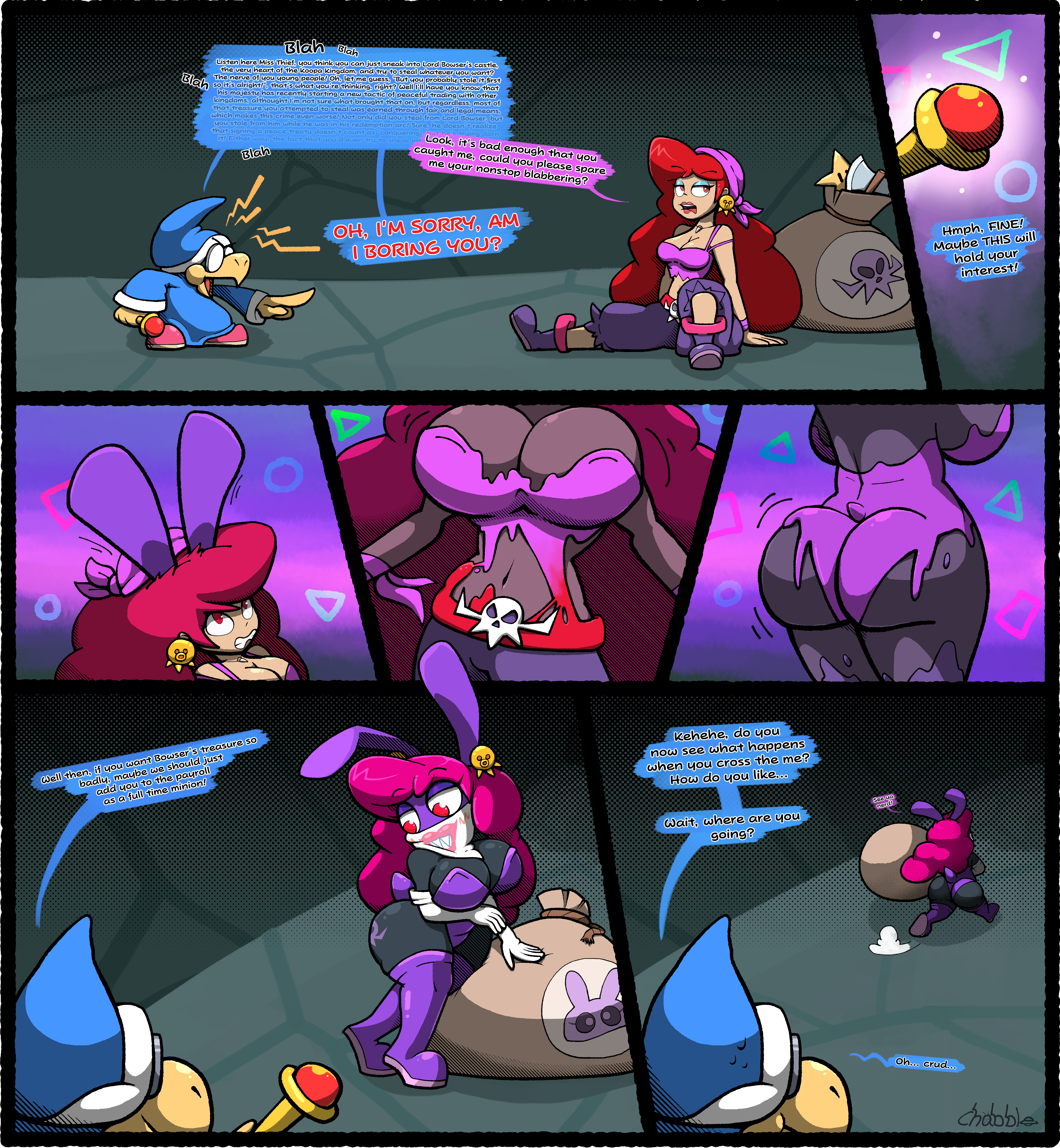 Rule34 – bandana bunny_ears bunny_girl bunnysuit chabble dialogue glasses pirate rabbit red_hair transformation transformation_sequence transformation_through_magic wario_(series) wizard