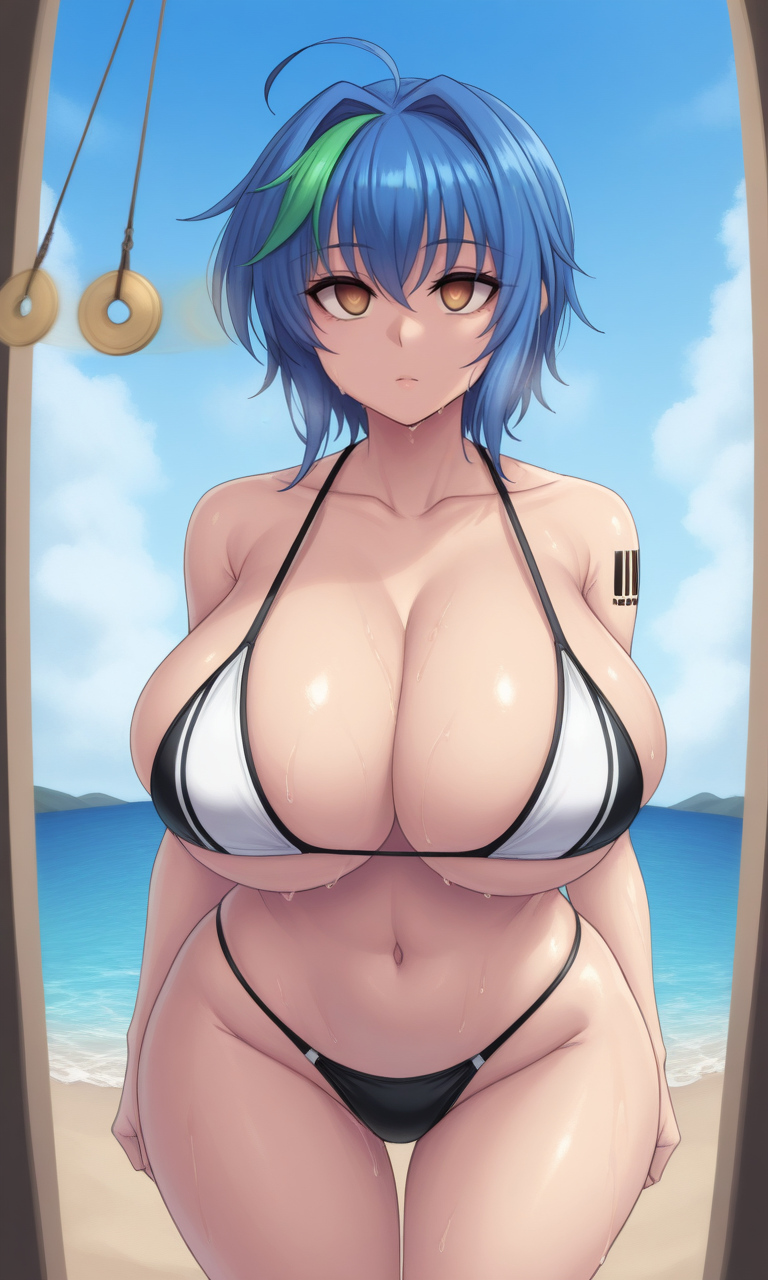 Rule 34 – ahoge ai generated barcode barcode tattoo beach beach background big breasts black bikini blue hair brainwashed brown eyes green hair green tuft high school dxd huge breasts hypnosis large breasts mind control pendulum pixai tagme thick thighs two-tone bikini two-tone hair two tone hair white bikini wide hips xenovia quarta | 12720164