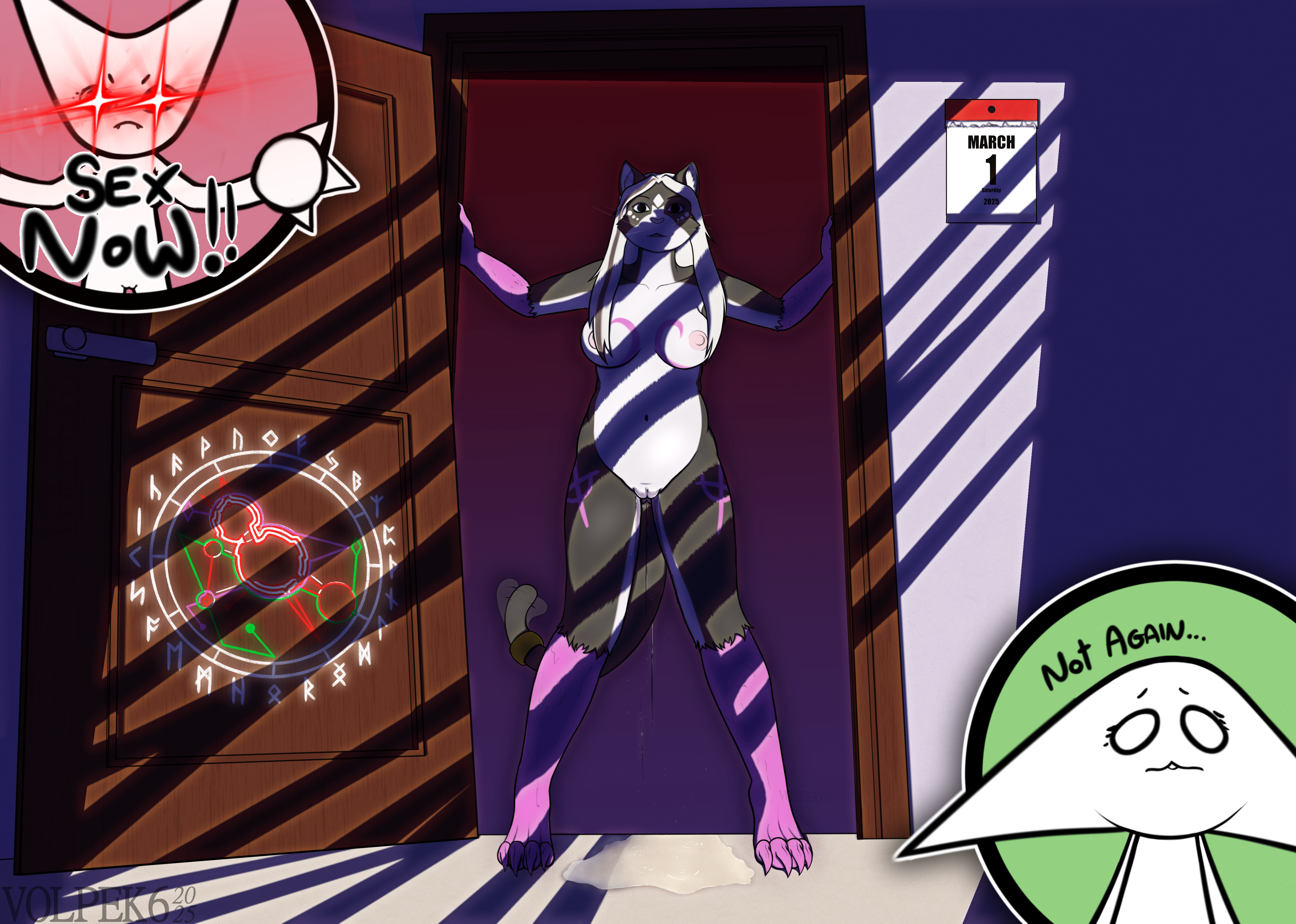 Rule34 – accessory anthro bent_legs big_breasts bodily_fluids breast_tattoo breasts calendar canid canine circe_elrod command cutaway domestic_cat duo face_in_shadow felid feline felis female fox furgonomics genital_fluids jewelry kay_volpe leg_tattoo lens_flare looking_at_viewer magic_limbs mammal open_door pussy_juice_puddle requesting ring runes sex_request solo tail tail_accessory tail_jewelry tail_motion tail_ring tailwag tattoo vaginal_fluids volpek6 wet_thighs window_light