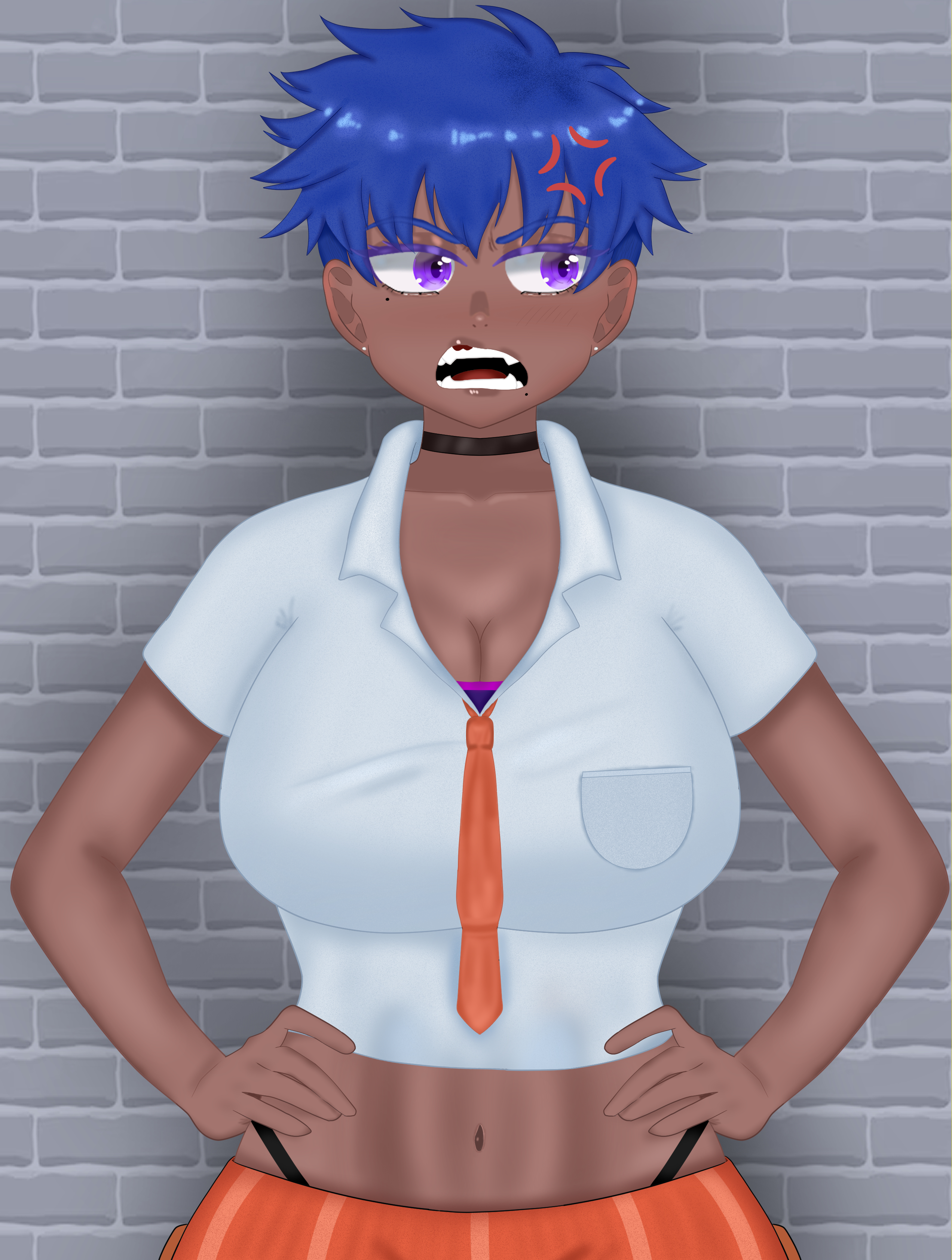 Rule34 – 1girls against_wall anger anger_symbol anger_vein angry angry_expression angry_eyes angry_face averting_eyes black_choker blue_hair breast_pocket brick_wall brown_lips brown_lipstick choker cleavage creatures_(company) crop_top dark-skinned_female dark_skin earrings eddarxart fangs female_focus first_person_view foreground_silhouette furry_male hands_on_hips highleg_panties human_on_anthro hypnotizing kabedon large_breasts larger_female lipstick looking_to_the_side mole mole_under_eye mole_under_mouth moles orange_shorts orange_tie pendulum pendulum_swinging pixie_cut pixie_cut_female point_of_view pokemon pokemon_sv pokephilia pov purple_eyes school_uniform schoolgirl short_hair shorts silhouette smaller_male tie tomboy toned toned_belly toned_female undershirt very_short_hair you_gonna_get_raped zoraida_(nyantcha)