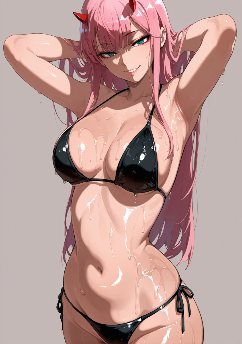 Rule 34 – ai ai generated bikini breasts chest darling in the franxx heisel ai oiled pink hair underwear wet zero two (darling in the franxx) | 12751955