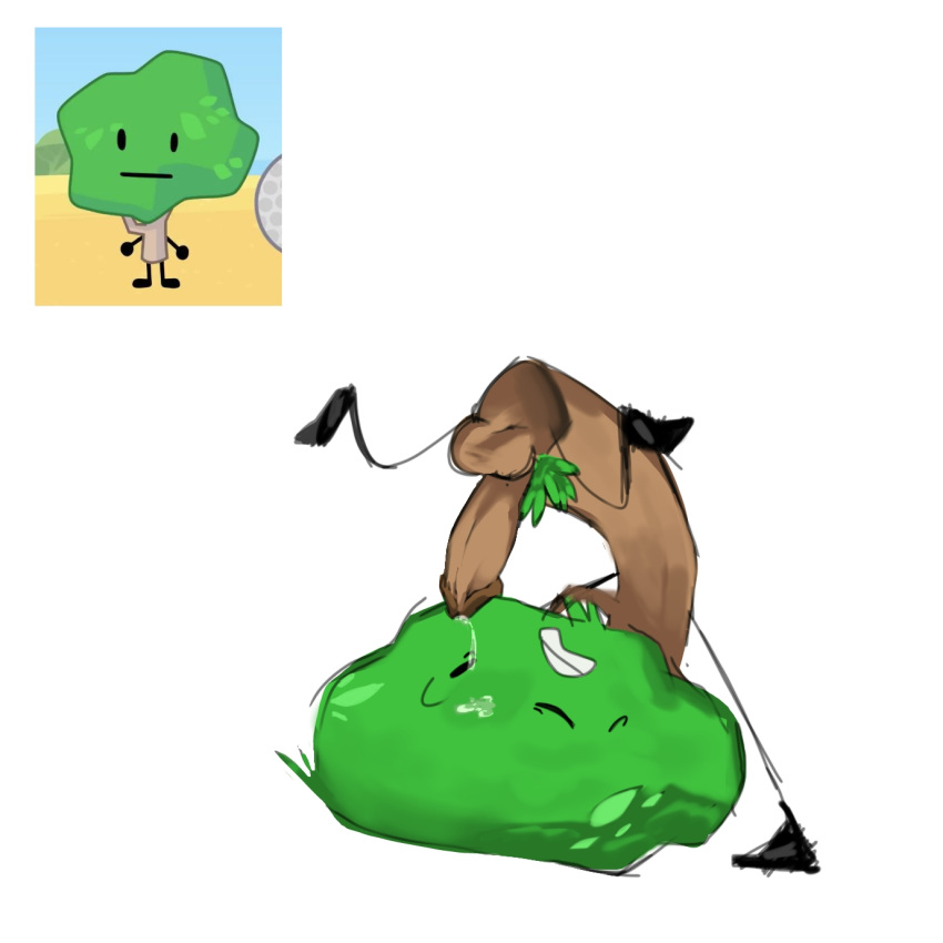 Rule 34 – battle for dream island bfdi diantha tha dog erect penis erection male male only object show object shows penis precum precum on self tree (bfdi) valkov (artist) | 12909152