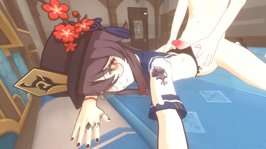 Rule 34 – 1boy 1girls 3d bed bedroom black panties boy on top brown hair choker completely nude flower-shaped pupils genshin impact glasses grabbing ass grabbing thighs hat hu tao (genshin impact) lying on bed nude panties partially clothed penis penis on ass petite pronebone red eyes rings round glasses rubbing penis sansonnsfw school uniform small breasts smile thighs touching ass twintails | 12931850
