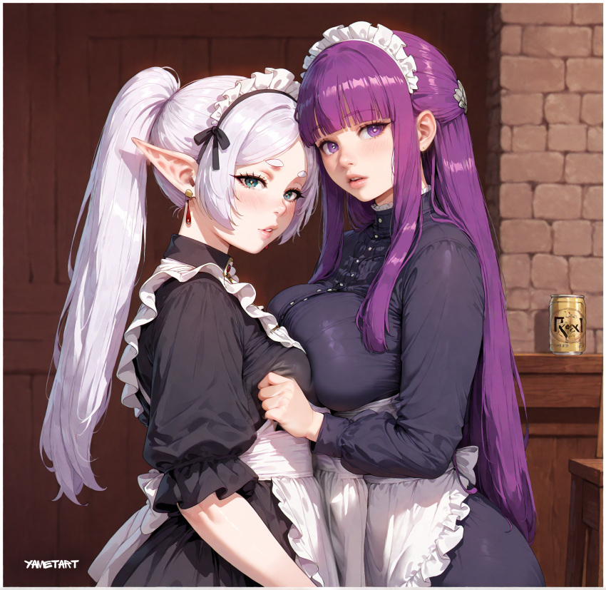 Rule 34 – 2024 2girls ai assisted ai generated big breasts busty cleavage cute cute face elf elf ears elf female elf girl fern (sousou no frieren) frieren frieren beyond journey’s end green eyes height difference human large breasts long ears long hair looking at viewer maid maid headdress maid outfit maid uniform mother and daughter posing posing for the viewer purple eyes purple hair silver hair sousou no frieren yametastudio | 12901107