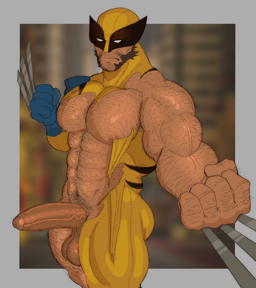Rule 34 – balls big balls big penis body hair boner claws erection fleshformomo james howlett male male only marvel marvel comics penis ripped clothing sideburns solo solo male wolverine (x-men) x-men | 12934463