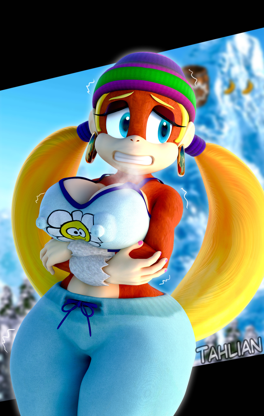 Rule 34 – 1girls 3d anthro arms crossed arms crossed under breasts big breasts blonde hair breasts busty clothing cold crop top donkey kong (series) erect nipples erect nipples under clothes female female only huge breasts ice large breasts mountain nipple bulge outdoors pants png primate shivering snow solo tahlian thick thighs tiny kong visible breath wide hips | 12885466