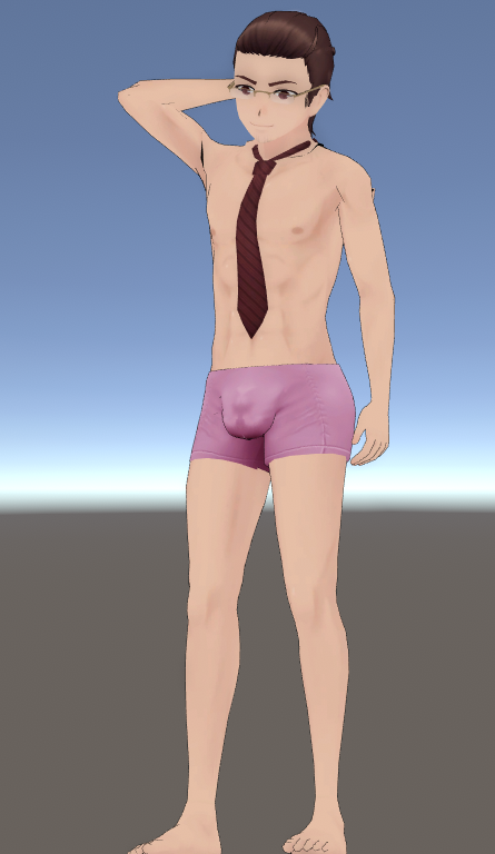 Rule 34 – abs boxers bulge gay glasses pose sensual tie yandere simulator | 13220492