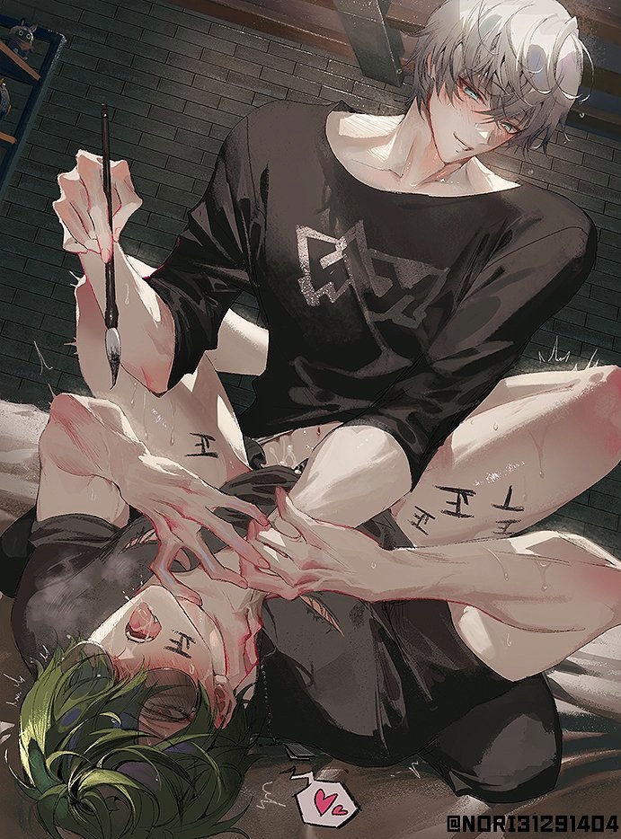 Rule 34 – 2boys ambiguous penetration blush blush cum cumming gay gay sex heart legs lighter (zenless zone zero) looking at partner male male/male male only moaning muscular muscular male nori31291404 pantless sex shirt tongue tongue out wise (zenless zone zero) writing on body yaoi zenless zone zero | 13073496