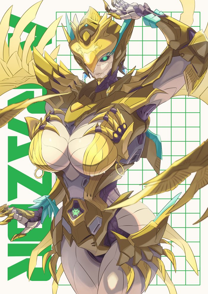 Rule 34 – airazor breasts colored skin commentary request ema (emaura) feathered wings feathers female green eyes grey skin helmet humanoid robot large breasts mecha robot robot girl solo transformers transformers: rise of the beasts transformers (live action) wings | 13187933
