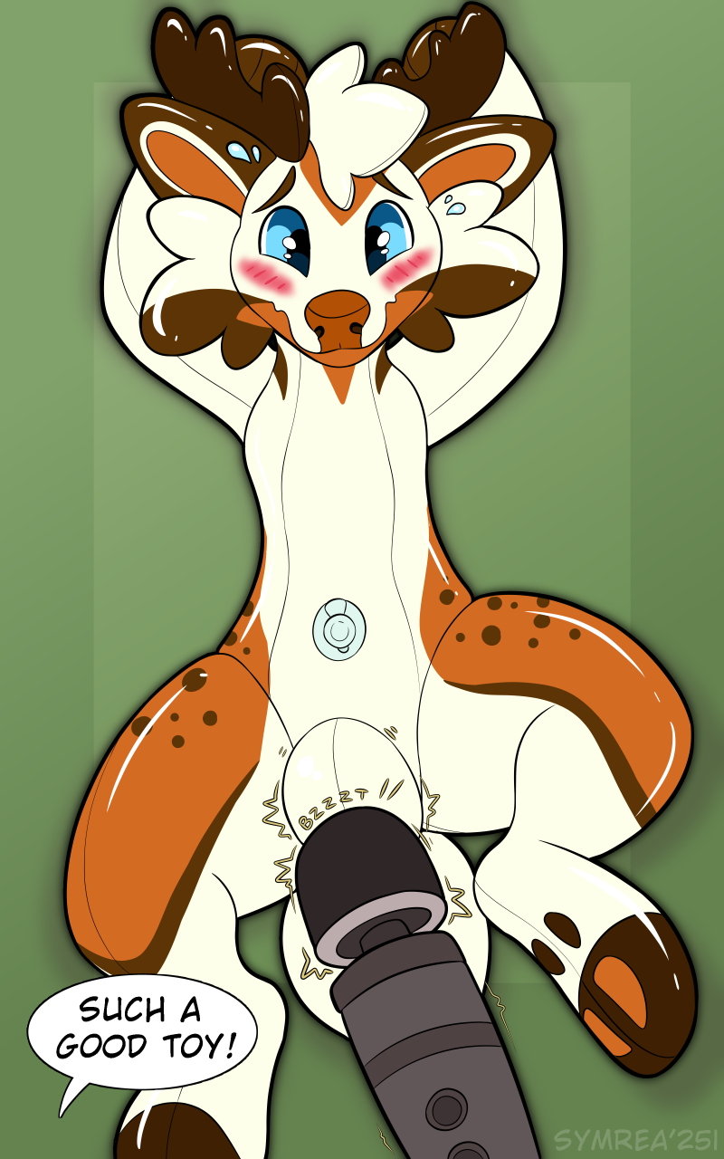 Rule 34 – animate inanimate antlers blue eyes blush deer green background hi res horn inflatable living inflatable lying on ground mammal null bulge on ground pool toy sex toy simple background symrea vibrator wand vibrator white body | 13059235
