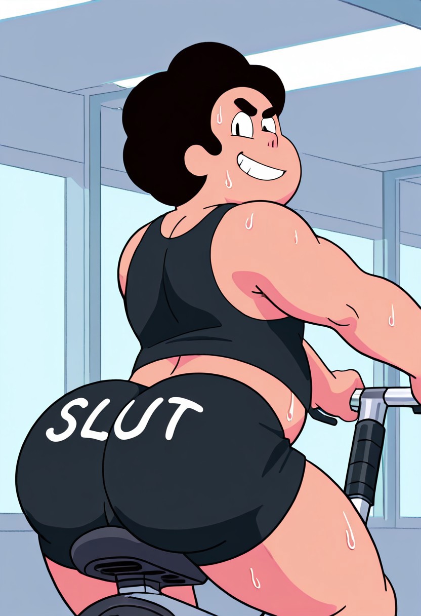 Rule 34 – ai generated arched back asshuffer big ass black shirt black shorts chubby chubby male exercise exercise bike exercise clothing exercise equipment looking at viewer looking back male only presenting presenting hindquarters self upload shirt shirt up shorts slut smirk smirking smirking at viewer steven quartz universe steven universe sweaty tight clothing writing on ass | 13281656