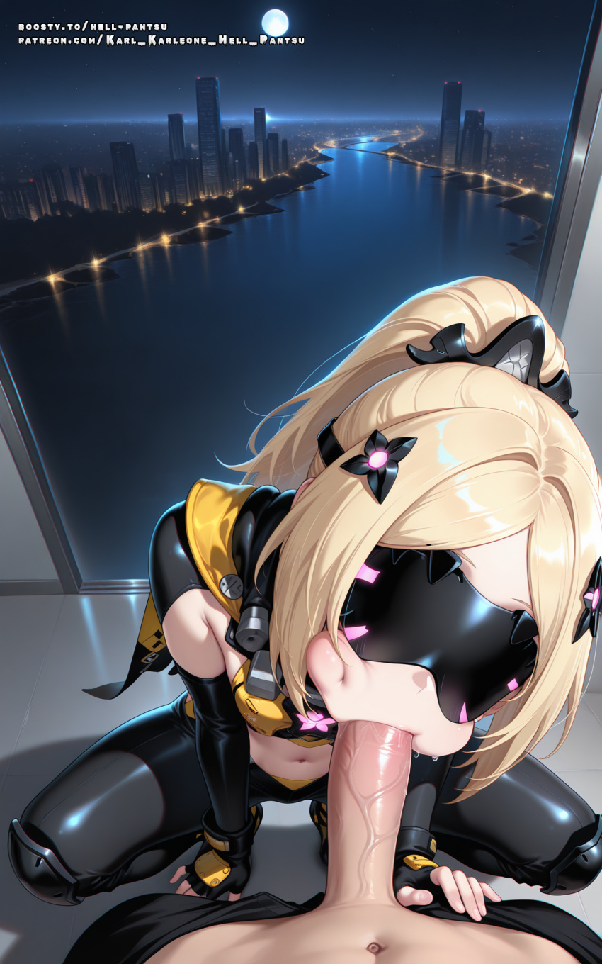 Rule 34 – ai generated blonde hair blonde hair blowjob color colored cum in mouth cum inside female hell-pantsu mask masked navel penis small breasts trigger trigger (zenless zone zero) uncensored zenless zone zero zzz | 13151661