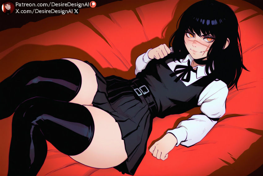 Rule 34 – 1female 1girls ai generated bangs bed belt black clothes black dress black hair black legwear black ribbon black thighhighs blush chainsaw man choker clothing collared shirt cross scar desiredesignai dress female female female focus female only fourth east high school uniform hi res high quality high resolution highres legwear long hair long sleeves looking at viewer lying mitaka asa neck ribbon on back on bed orange eyes pinafore dress ribbon ringed eyes scar scar on cheek scar on face scar on nose school uniform shirt skirt sleeveless sleeveless dress smile solo stable diffusion thick thighs thighhighs thighs uniform white shirt wide hips yellow eyes yoru (chainsaw man) | 13037142
