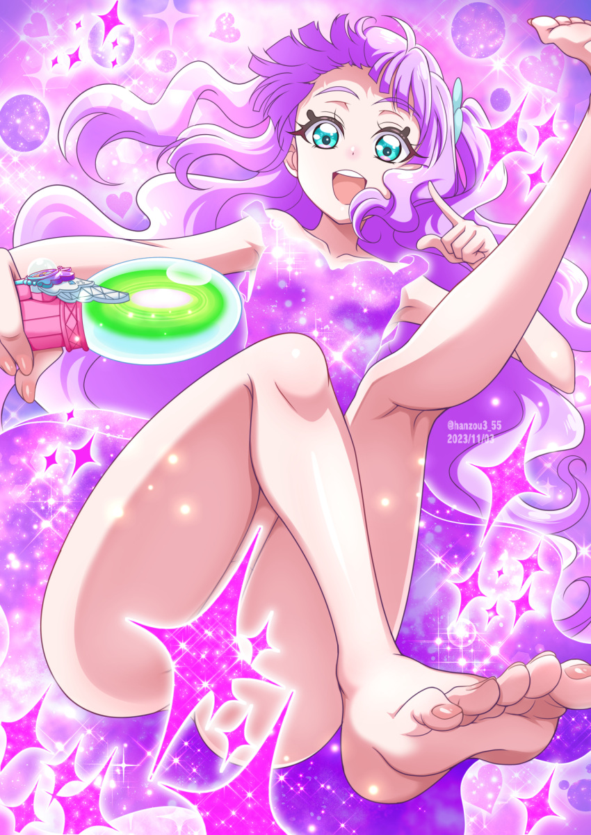 Rule 34 – 1girls barefoot convenient censoring cure majesty ellee-chan feet feet focus female hanzou hirogaru sky! precure light-skinned female light blue eyes light skin precure pretty cure purple hair soles solo toes view from below | 13226236