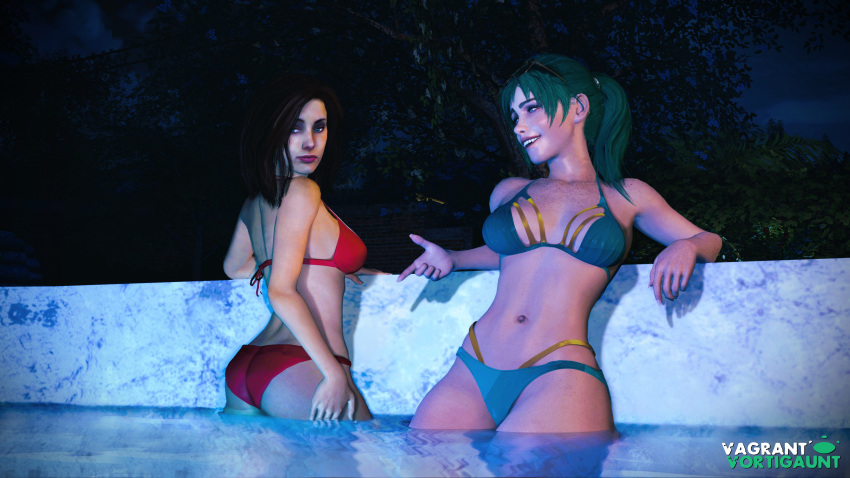 Rule 34 – 2girls 3d ass bathing suit belly belly button bikini blue eyes breasts brown hair clothed ela (rainbow six) female focus freckles garry’s mod green hair left 4 dead midriff night no sex outdoors ponytail pool poolside rainbow six siege smile smiling sunglasses swimming pool swimsuit swimwear talking vagrantvortigaunt zoey (left 4 dead) | 13196380