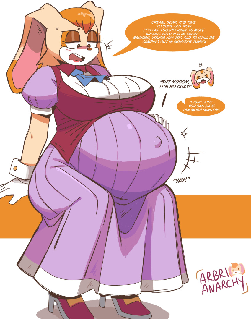 Rule 34 – arbrianarchy bunny girl cream the rabbit english dialogue english text hand on belly looking at belly sonic (series) vanilla the rabbit vore | 13216463
