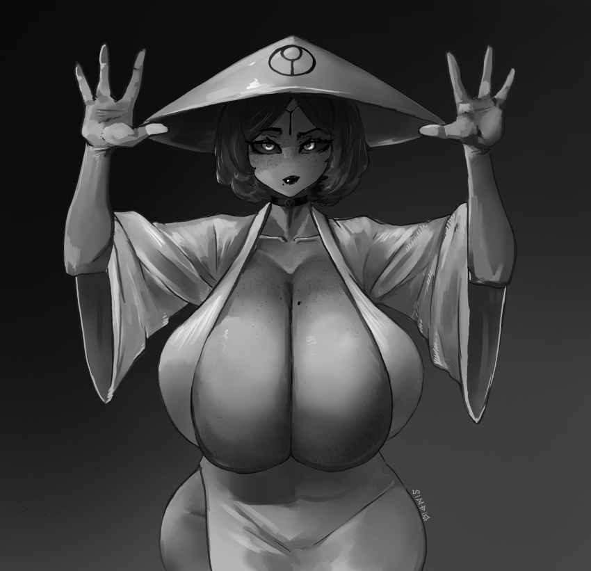 Rule 34 – 4 fingers absolute cinema alien alien female alien girl alien humanoid alternate version available big breasts black and white breasts bigger than head choker collar dress freckles freckles on breasts freckles on face giant breasts hands up hat long sleeves meme short hair sindio solo solo female solo focus tau textless textless version warhammer (franchise) warhammer 40k wide hips xeno xenophilia | 13109691