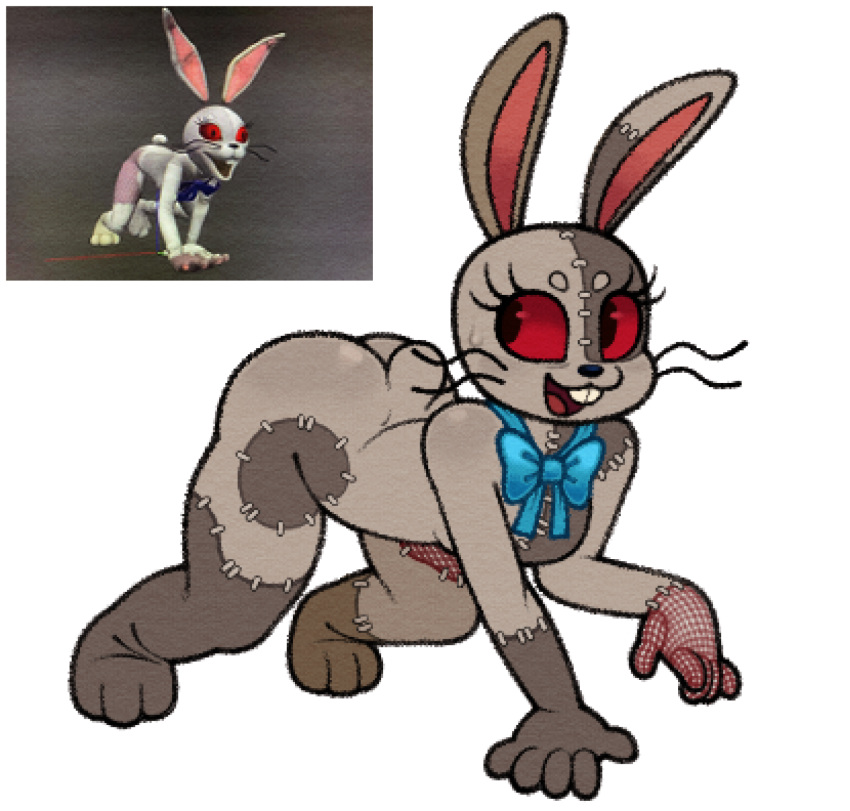 Rule 34 – 2025 5 fingers all fours anthro arched back ass ass up blue bow bodily fluids bow tie breasts bubble butt buckteeth digital media (artwork) eyelashes feet female fingers five nights at freddy’s five nights at freddy’s: security breach grey body hi res hindpaw lagomorph leporid looking back mammal multicolored body nanocorpx patchwork creature paws rabbit rabbit ears red eyes reference image scut tail seam (sewing) short tail simple background solo stitch (sewing) sweat sweatdrop tail teeth two tone body vanny (fnaf) whiskers white background white body | 13314392
