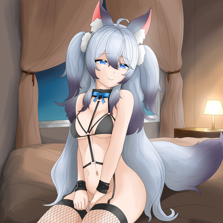 Rule 34 – 1girls 2d 2d (artwork) ale 131 alternate costume animal ears animal tail bed bedroom black hair blue eyes curtains dog girl fanart fanart from twitter female female focus female only front view grey hair high resolution highres indie virtual youtuber indoors lamp light-skinned female light skin long hair looking at viewer night no panties pigtails sitting sitting on bed slim girl smiling smiling at viewer solo solo female solo focus thighhighs two tone hair virtual youtuber vtuber vtuberfanart window young younger female yukine olwin | 13201293