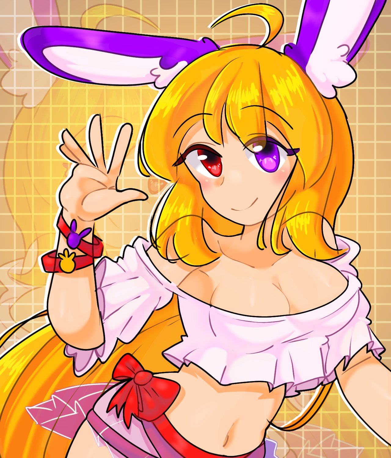 Rule 34 – 1girls blonde female blonde hair breasts chica (chicabonbon) cleavage female female only long hair looking at viewer twitter twitter user oc twitter user sona waving at viewer | 13383874