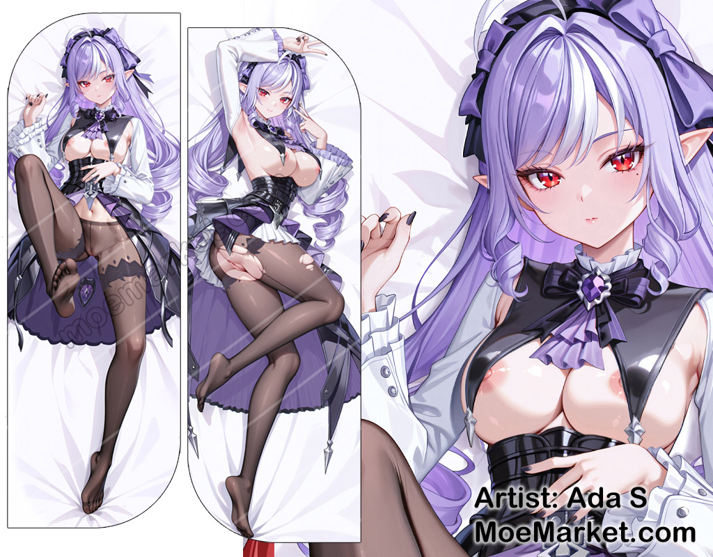 Rule 34 – 1girls black thighhighs breasts dakimakura drill hair drill sidelocks long hair looking at viewer purple hair pussy red eyes solo vivian (zenless zone zero) white shirt zenless zone zero | 13521816