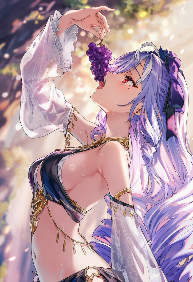 Rule 34 – ai generated curvy female curvy figure eating fruit egyptian clothes one arm up open mouth purple hair raaicave vivian (zenless zone zero) zenless zone zero | 13483645