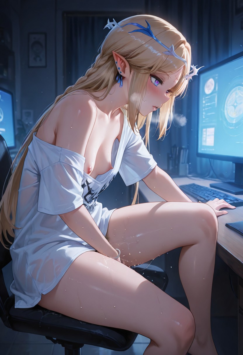 Rule 34 – ai generated blonde female blonde hair breasts cartethyia (wuthering waves) chair erect nipples female female focus female masturbation female only female pubic hair fingering fingering self gamer chair kuro games light-skinned female light skin long hair masturbation monitor nipples nipples visible through clothing randomname881 small breasts solo solo female solo focus wuthering waves | 13638972