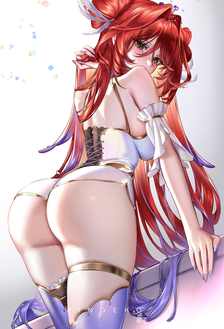 Rule 34 – 1girls absurdres artist name ass back bare arms blush breasts clothing request commission elle (vtuber) female female female only fingernails from behind gradient hair grey nails hair intakes highres indie virtual youtuber large breasts long hair looking at viewer looking back multicolored hair nail polish purple hair ringeko-chan second-party source shoulder blades skindentation solo thighs twitter strip game twitter strip game (meme) very long hair virtual youtuber white background white nails yellow eyes | 13544525