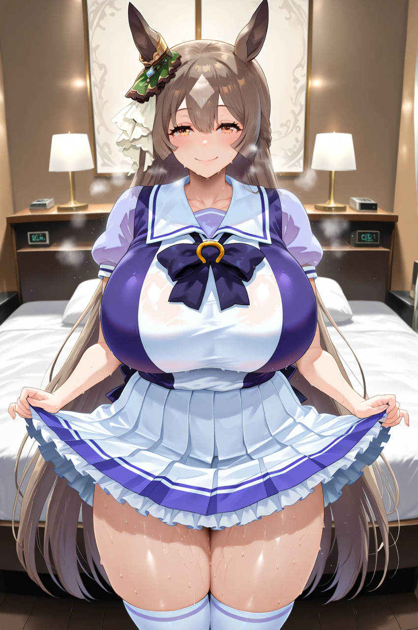 Rule 34 – ai generated animal ears braided hair brown eyes female horse girl long hair satono diamond (umamusume) tracen school uniform two tone hair umamusume umamusume pretty derby | 13344107