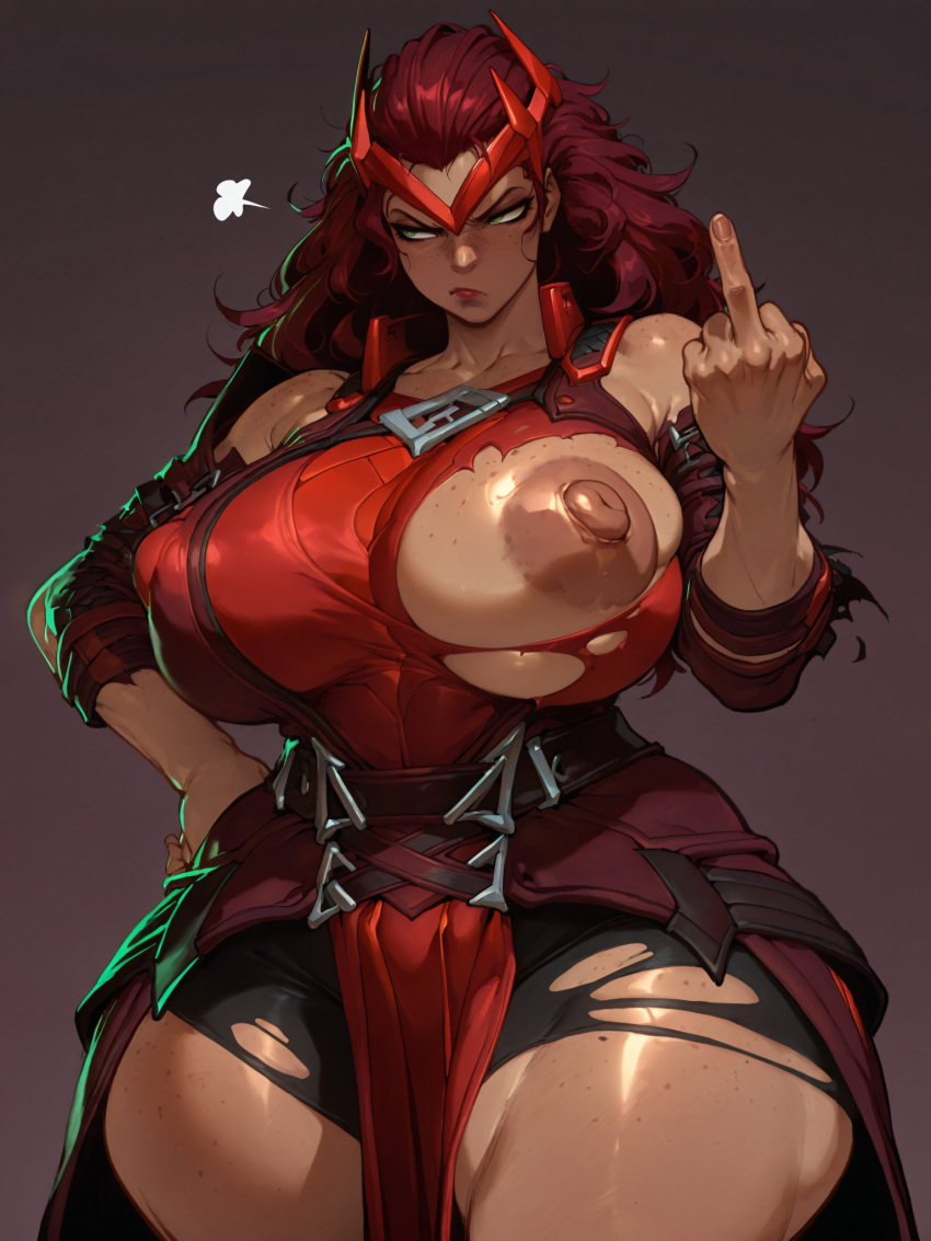 Rule 34 – ai generated angry expression angry face areolae bare thighs breasts out dark areola dark nipples exposed breasts gigantic breasts huge areolae huge breasts huge nipples huge thighs long hair marvel marvel comics marvel rivals massive breasts middle finger nipples oatmealdood oiled body oiled skin puffy nipples red hair red pupils ripped clothing scarlet witch scarlet witch (marvel rivals) solo female squatting sweat sweatdrop tan-skinned female tan body tanned female tanned skin thick body thick female thick thighs thighs voluptuous voluptuous female wanda maximoff x-men | 13516048