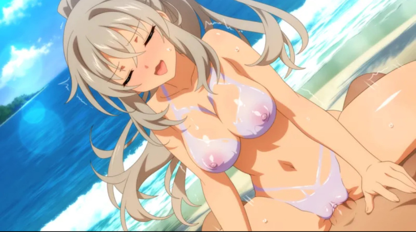 Rule 34 – 1boy 1girls anime style areolae beach blush breasts closed eyes completely nude female cowgirl position cowgirl position game cg grey hair hazel (sakura succubus) large breasts nipples ocean paint painted breasts penis ponytail pussy sakura succubus sex smiling straddling tongue tongue out uncensored vaginal penetration vaginal sex veiny penis wanaca water winged cloud | 13555593