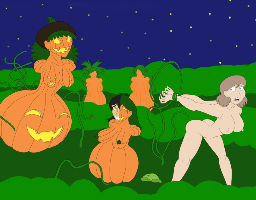 Rule 34 – body modification female femsub halloween jack-o’-lantern large breasts mid-transformation mind control plant girl plant transformation pumpkin pumpkin girl pumpkin head transformation transformation sequence | 13456299