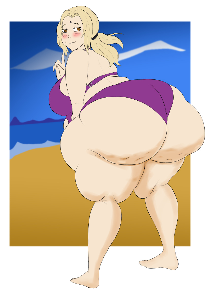 Rule 34 – 1girls akkyon ass back view bent over bikini blonde hair female female only gigantic ass huge ass human naruto solo solo female tsunade | 13640514