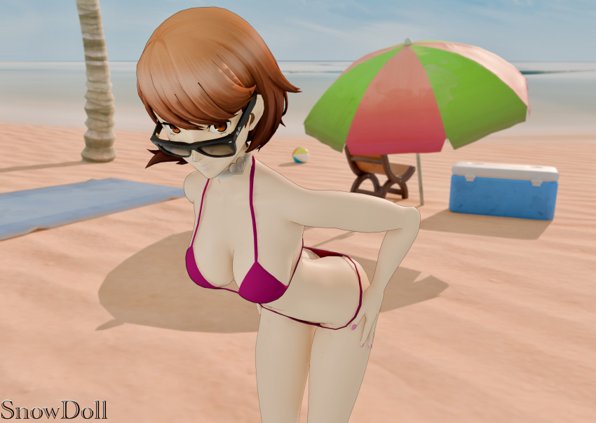 Rule 34 – 3d ass beach bikini breasts brown hair choker female persona persona 3 sexy sexy pose snowdoll yukari takeba | 13580154