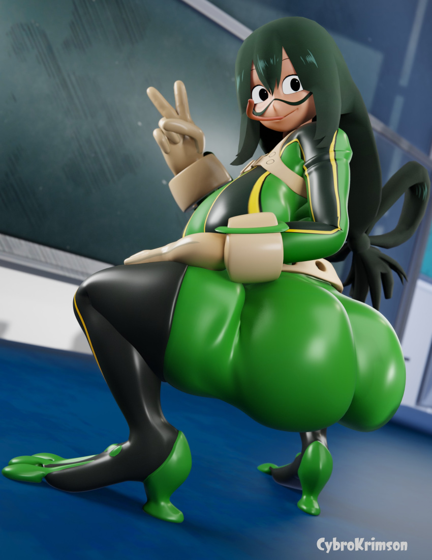 Rule 34 – 3d big ass big breasts blender boku no hero academia clothes cybrokrimson hero outfit (mha) huge breasts long hair my hero academia skin tight spandex thicc thick ass thick legs thick thighs thighs tsuyu asui | 13320641
