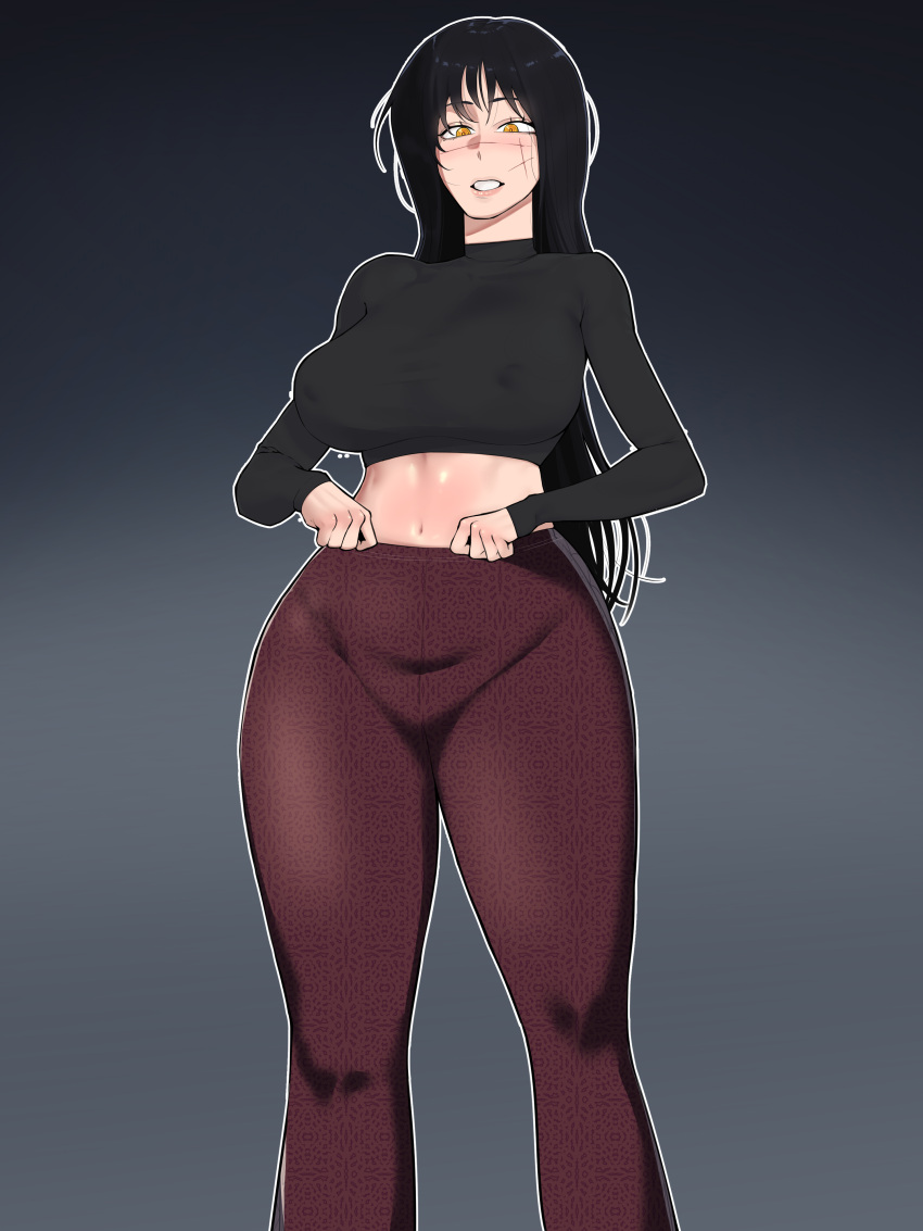 Rule 34 – 1girls belly belly button big breasts black hair busty chainsaw man clothed dark hair female female only fully clothed large breasts light-skinned female light skin midriff mitaka asa nipple bulge nipples nipples visible through clothing scar scar on face scarred scarred face scars on face thick thick thighs tight clothes tight clothing tight fit tummy yoru (chainsaw man) | 13465250