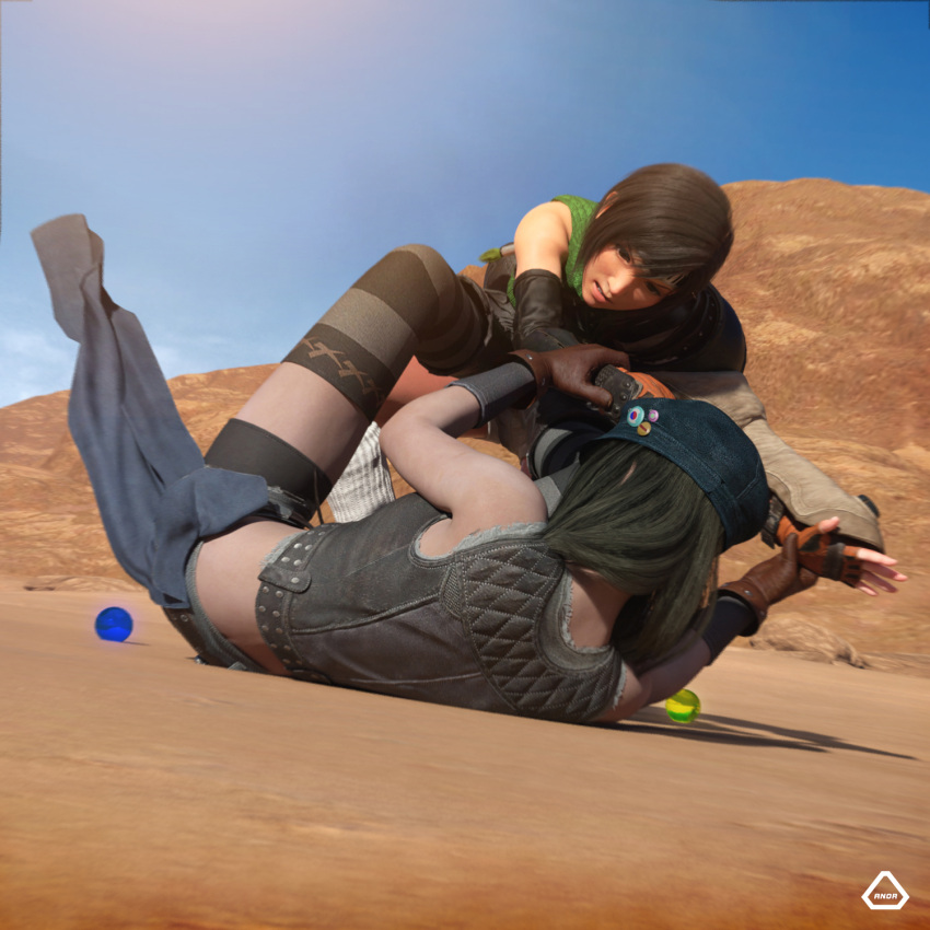 Rule 34 – 2girls 3d 3d model anoral belly catfight desert fight fighting final fantasy final fantasy vii kyrie canaan long hair short hair small breasts thighs yuffie kisaragi yuri | 13390143