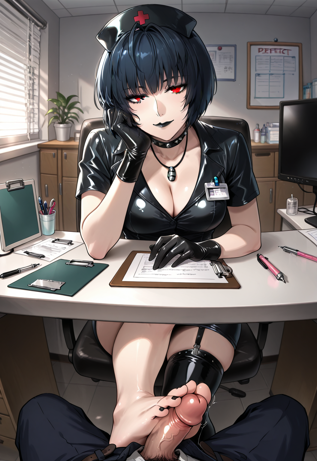 Rule 34 – 1boy 1girls ai generated atlus behind desk black latex black latex dress black latex garter straps black latex gloves black latex thighhigh black lips black lipstick black nail polish black nails black pants blunt bangs bob cut brown eyes chair cleavage clipboard cock cock out cock out of pants collared dress dark blue hair desk desk gap doctor’s office dominant dominant female eyebrows eyebrows behind hair eyelashes female femdom filing cabinet foot fetish foot focus foot play footjob footjob under desk footjob under table footwear removed garter strap gloves goth goth girl half-closed eyes hand on desk head on hand head rest head tilt knowing look latex latex armwear latex clothing latex gloves latex nurse latex thighhigh leg up lipstick looking at viewer low light male pov megami tensei nail polish navy blue hair necklace nurse nurse cap nurse clothing nurse hat nurse headwear nurse outfit nurse uniform one-footed footjob pen pencil cup penis penis out penis out of pants persona persona 5 persona 5 royal plant pov pov eye contact pov male red cross sega shin megami tensei short dress short hair short sleeves sidelighting sitting sitting on chair small penis smile smiling at viewer spiked choker swivel chair tae takemi tease teasing teasing penis teasing viewer teasing with feet thighhigh removed thighhighs toenail polish under desk under desk footjob under table footjob unzipped pants venetian blinds wall clock window | 13911881