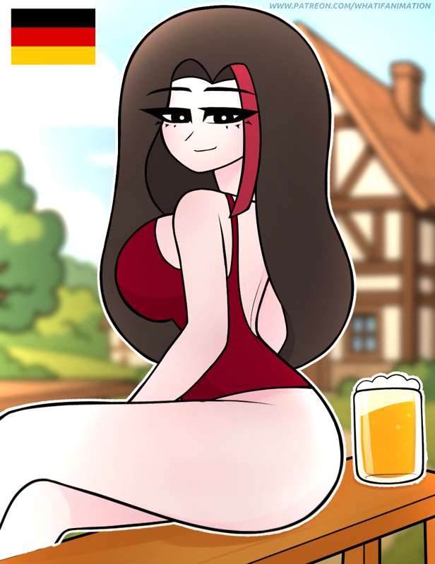Rule 34 – beer brown hair exposed ass german female german flag germany (what if animation) looking at viewer patreon side view what if animation(artist) | 13814768