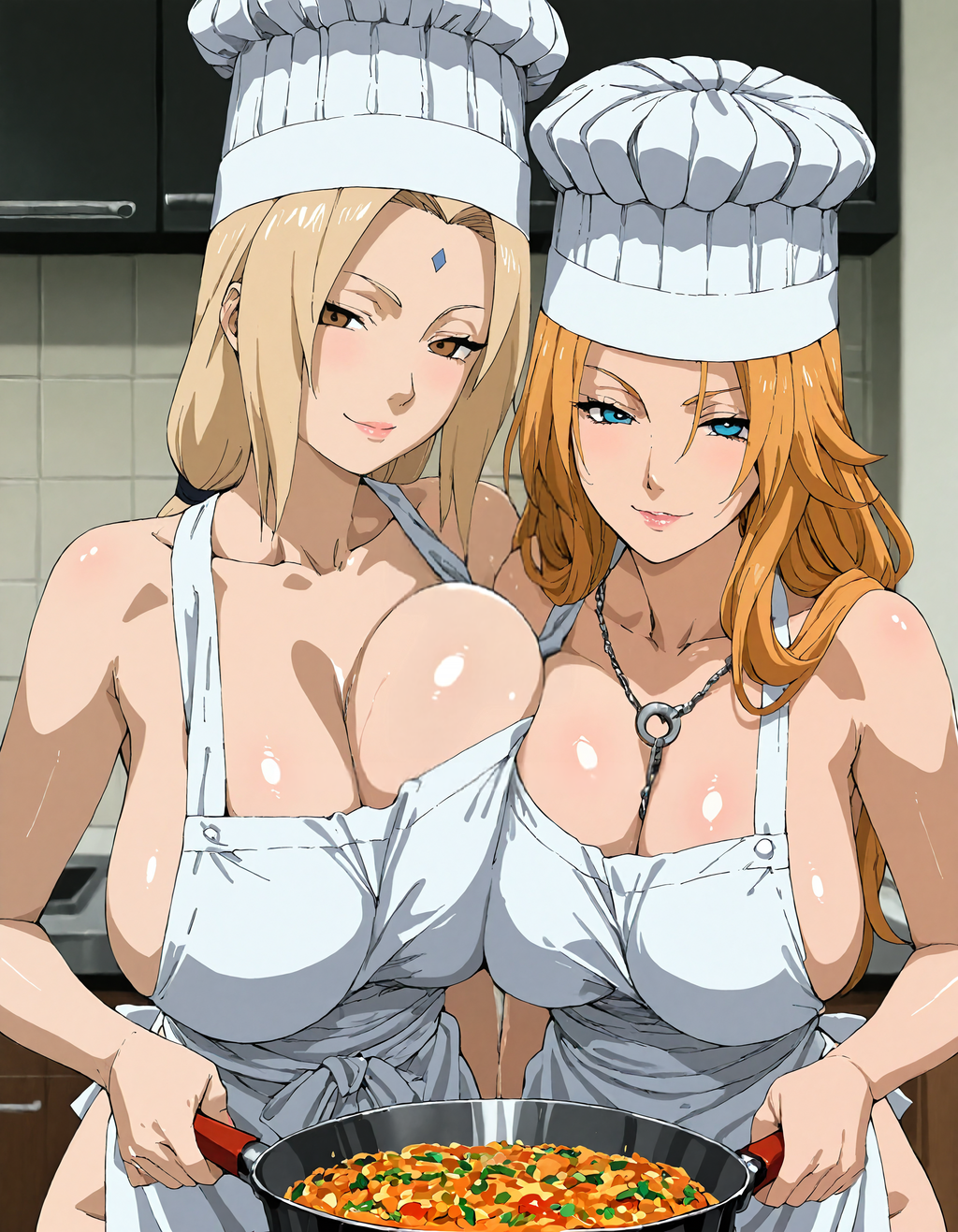 Rule 34 – 2irls ai generated apron apron only barely clothed big breasts bleach blonde hair blue eyes blush breasts breasts bigger than head brown eyes chef hat constanzai cooking crossover female female only food functionally nude hat headwear holding object hourglass figure huge breasts large breasts matsumoto rangiku mature mature female milf mommy mostly nude multiple girls naked apron naruto naruto (series) naruto shippuden offering offering food offering to viewer orange hair plump sagging breasts shounen jump solo solo focus teamwork thick thighs tied hair top heavy topwear tsunade twintails voluptuous | 13710986